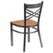 Emma and Oliver Clear Coated "X" Back Metal Restaurant Dining Chair